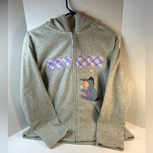 Disney Eeyore full zip hoodie with front pockets size large